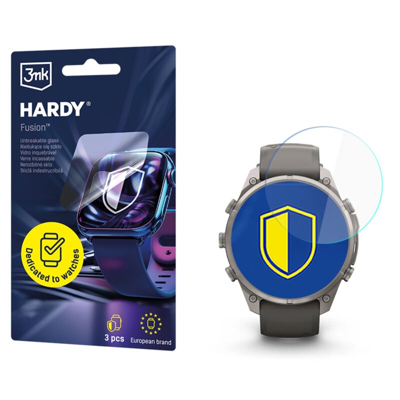 Szkło hybrydowe 3MK Hardy Fusion Watch Protection do Garmin Fenix 9 Pro Solar 47mm (3 szt.)
