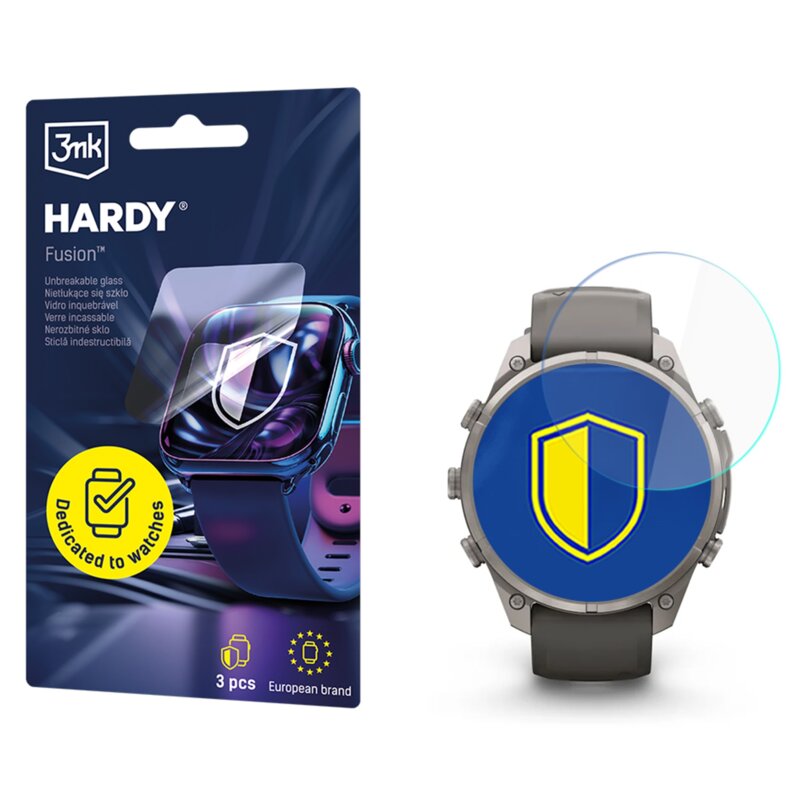 Szkło hybrydowe 3MK Hardy Fusion Watch Protection do Garmin Fenix 9 Pro Solar 51mm (3 szt.)