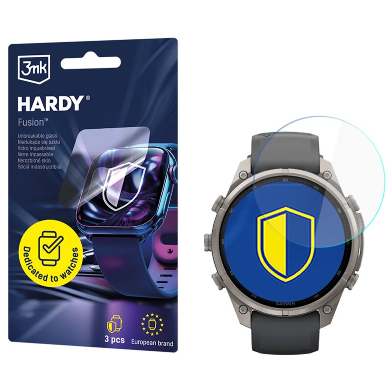 Szkło hybrydowe 3MK Hardy Fusion Watch Protection do Garmin Fenix 9 Pro 47mm (3 szt.)