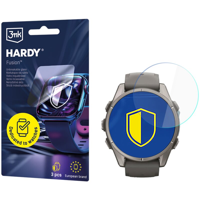 Szkło hybrydowe 3MK Hardy Fusion Watch Protection do Garmin Fenix 9 43mm (3 szt.)