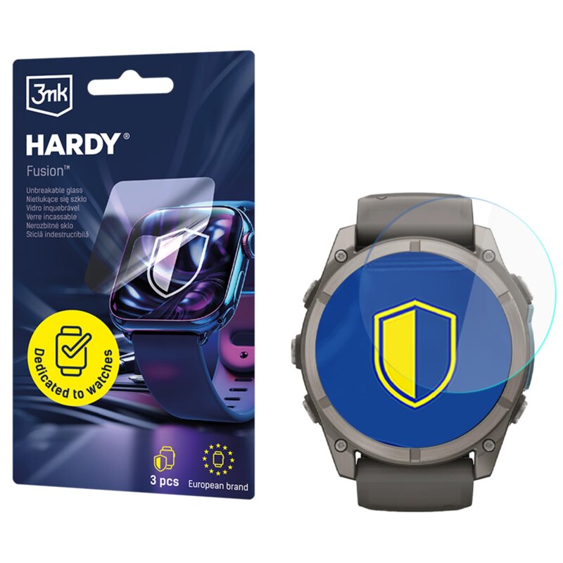 Szkło hybrydowe 3MK Hardy Fusion Watch Protection do Garmin Fenix 9 51mm (3 szt.)