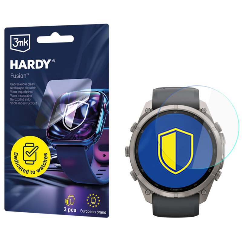 Szkło hybrydowe 3MK Hardy Fusion Watch Protection do Garmin Fenix 9 Pro 51mm (3 szt.)