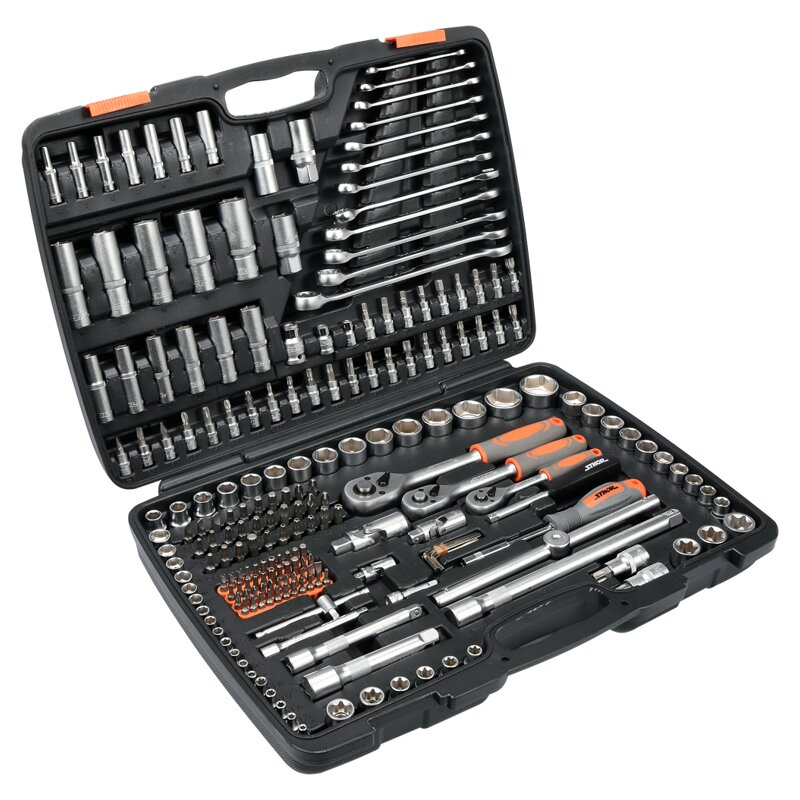 Zestaw kluczy nasadowych/oczkowych/imbusowych/płasko-oczkowych STHOR 58691 (216 elementów)