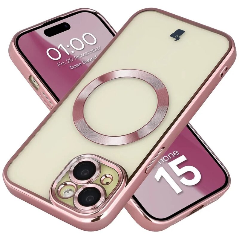 Bizon Case GuardO do iPhone 15 Jasnoróżowy