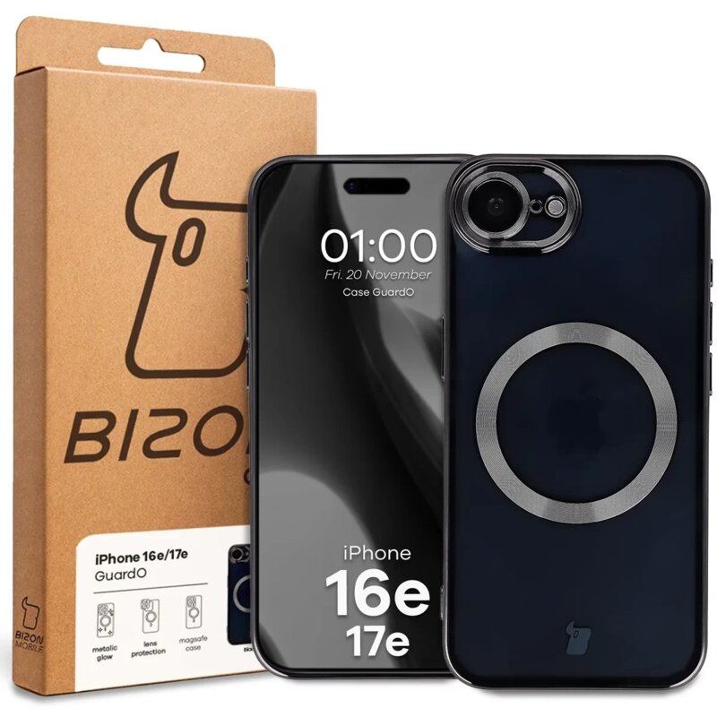 Bizon Case GuardO do iPhone 17e / 16e Czarny