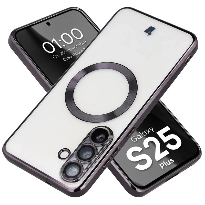 Etui BIZON Case GuardO do Samsung Galaxy S25 Plus Przezroczysto-czarny