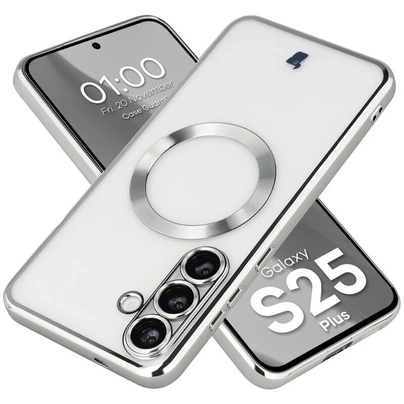 Etui BIZON Case GuardO do Samsung Galaxy S25 Plus Przezroczysto-srebrny