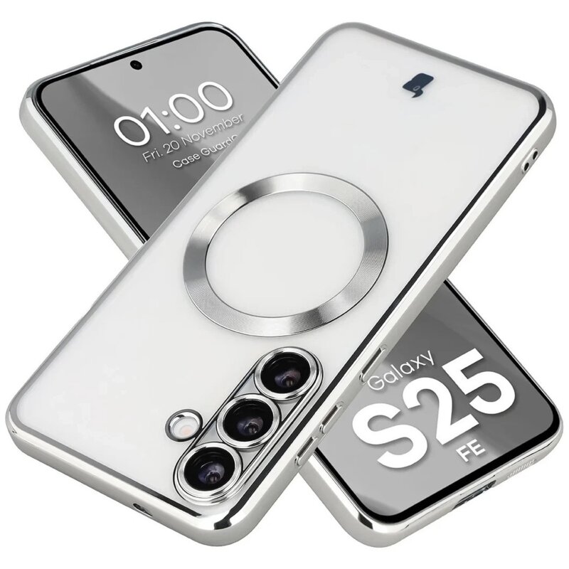 Etui BIZON Case GuardO do Samsung Galaxy S25 FE Przezroczysto-srebrny