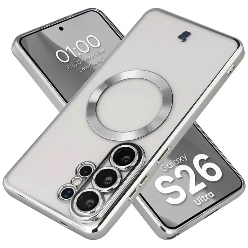Etui BIZON Case GuardO do Samsung Galaxy S26 Ultra Przezroczysto-srebrny