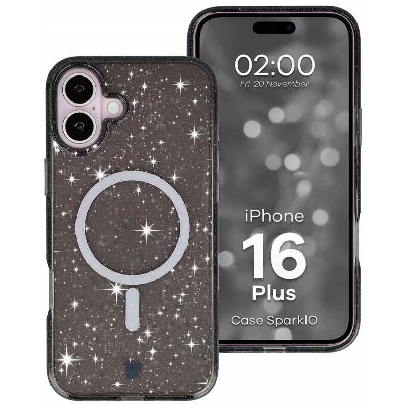 Bizon Case SparklO do iPhone 16 Plus Czarny