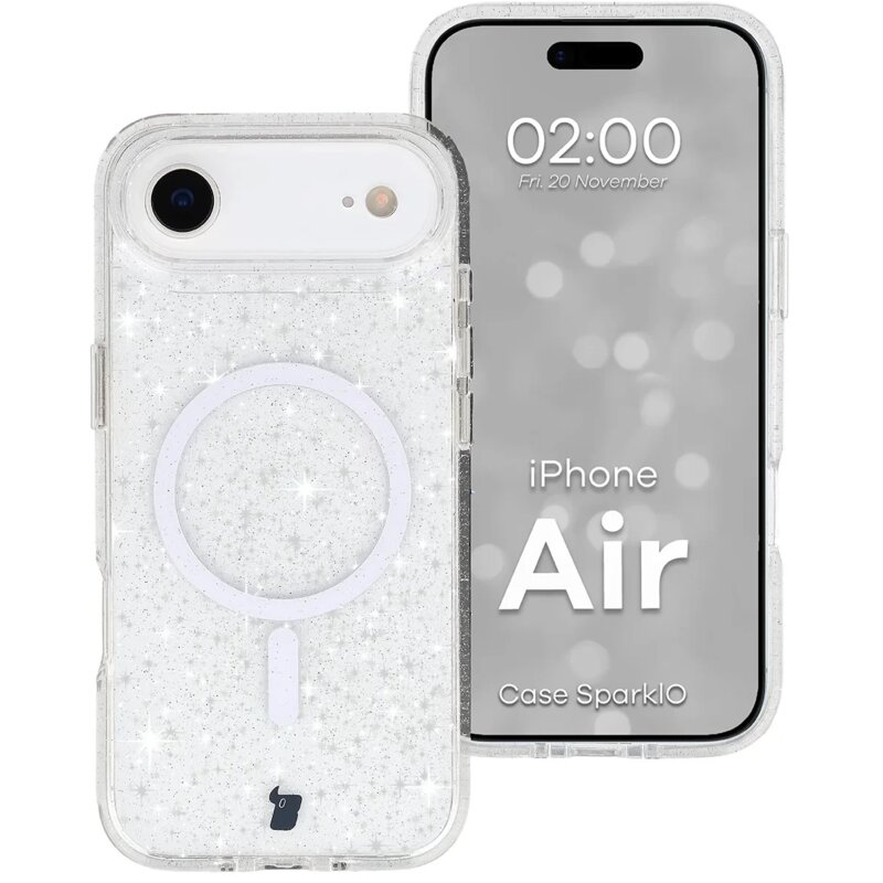 Etui BIZON Case SparklO MagSafe do Apple iPhone Air Przezroczysty