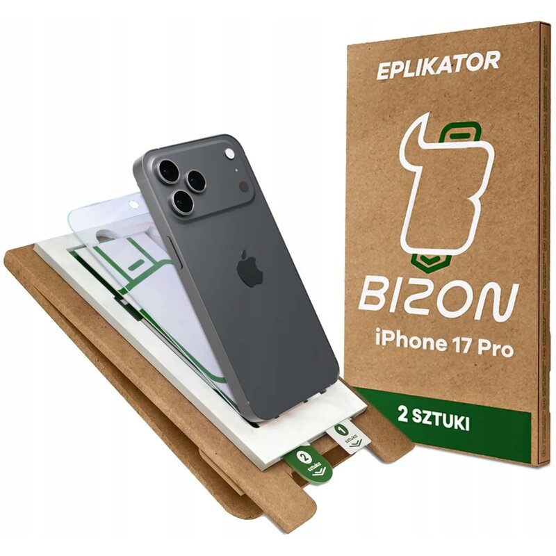 Szkło hybrydowe BIZON Eplikator Hybrid Mule do Apple iPhone 17 Pro (2 szt.)