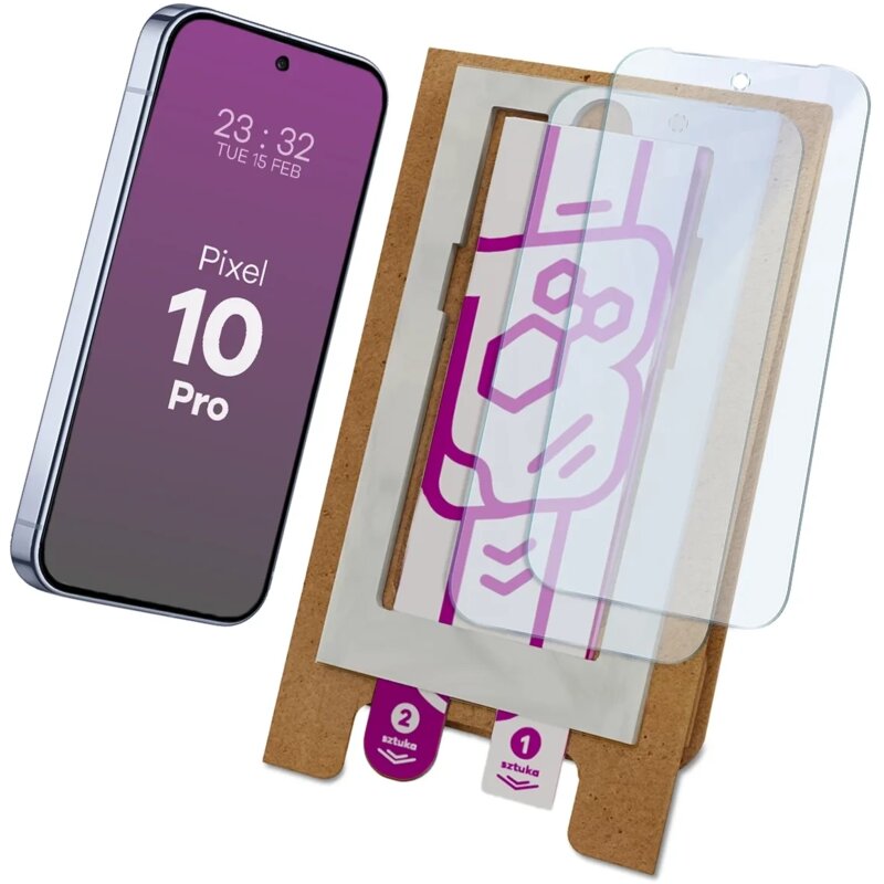 Szkło hybrydowe BIZON Eplikator Hybrid Mule do Google Pixel 10 Pro (2 szt.)