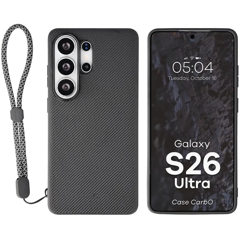 Etui BIZON Case CarbO MagSafe do Samsung Galaxy S26 Ultra Czarny