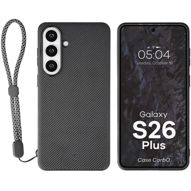Etui BIZON Case CarbO MagSafe do Samsung Galaxy S26+ Czarny