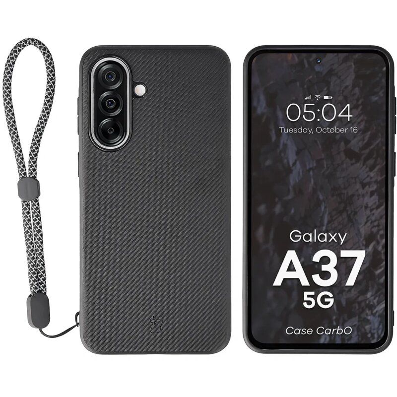 Etui BIZON Case CarbO MagSafe do Samsung Galaxy A37 5G Czarny