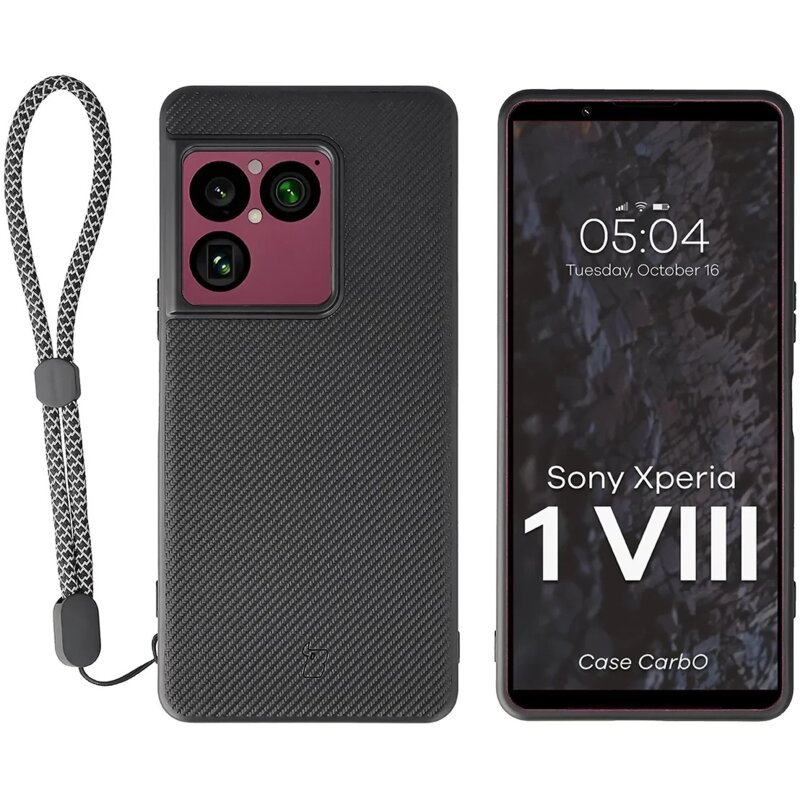 Etui BIZON Case CarbO MagSafe do Sony Xperia I VIII Czarny