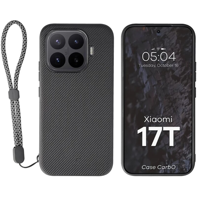 Etui BIZON Case CarbO MagSafe do Xiaomi 17T Czarny