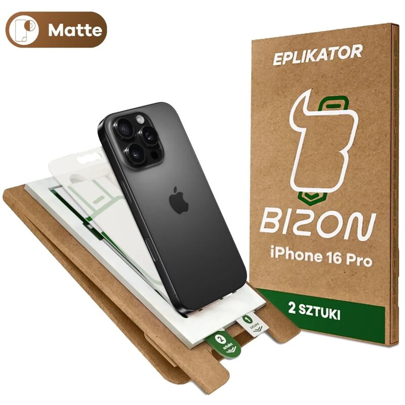 Folia ochronna BIZON Eplikator Film Matte do Apple iPhone 16 Pro (2 szt.)