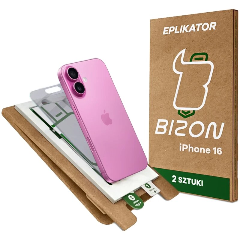 Szkło hybrydowe BIZON Eplikator Hybrid Shadow do Apple iPhone 16 (2 szt.)