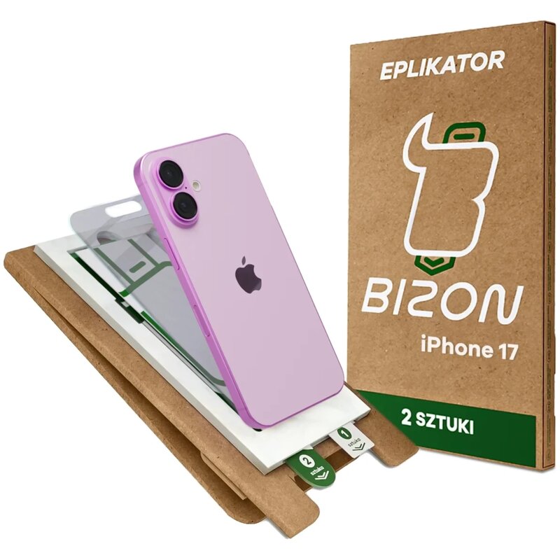 Szkło hybrydowe BIZON Eplikator Hybrid Shadow do Apple iPhone 17 (2 szt.)