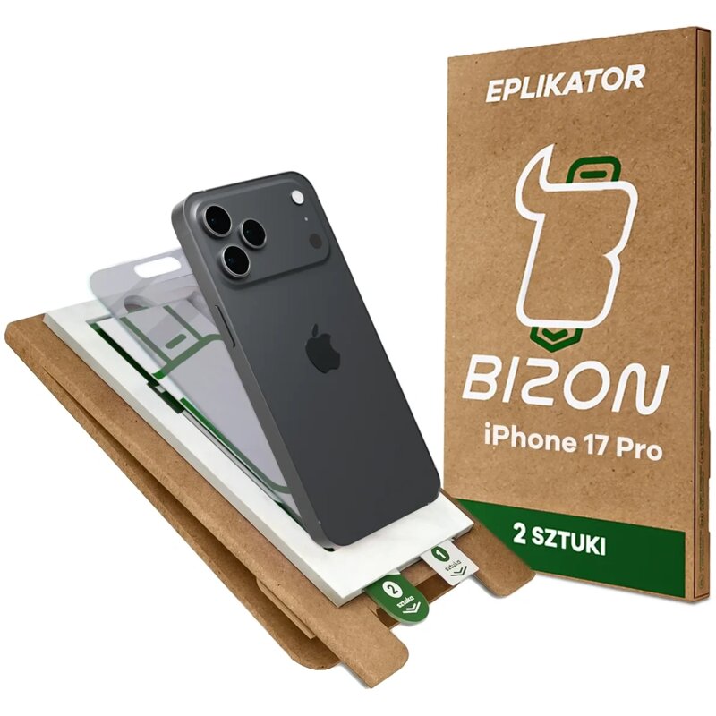 Szkło hybrydowe BIZON Eplikator Hybrid Shadow do Apple iPhone 17 Pro (2 szt.)