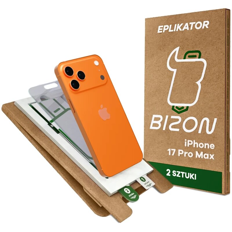 Szkło hybrydowe BIZON Eplikator Hybrid Shadow do Apple iPhone 17 Pro Max (2 szt.)