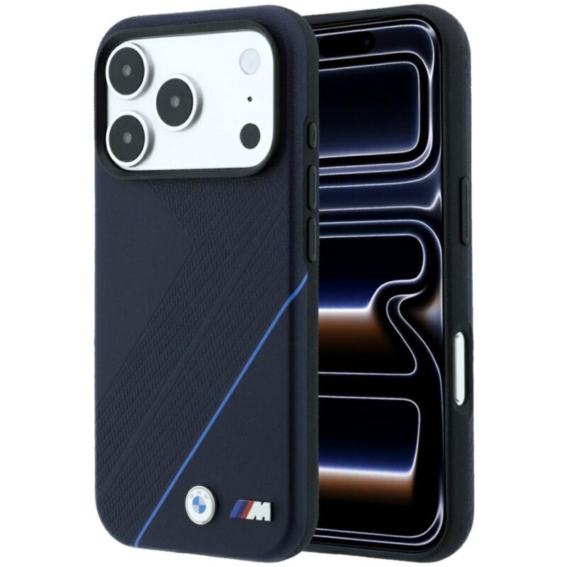 BMW M Tire Track Blue Line MagSafe do iPhone 18 Pro Max / 17 Pro Max Granatowy