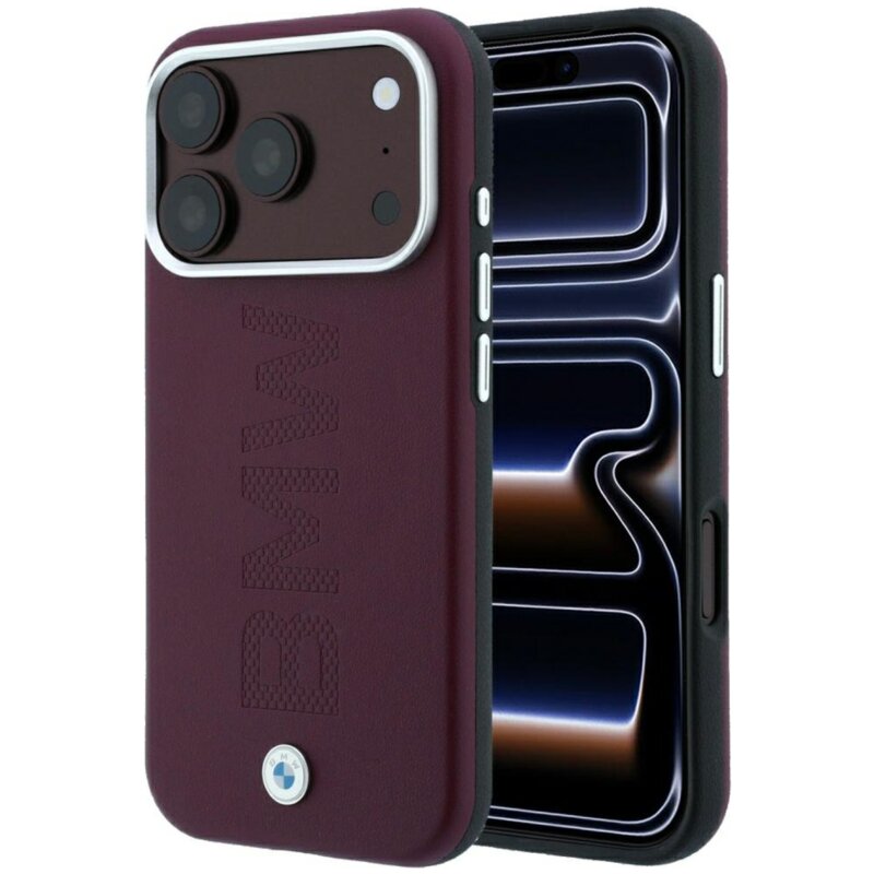 Etui BMW Sign Centered Deboss MagSafe do Apple iPhone 17 Pro Max/18 Pro Max Bordowy