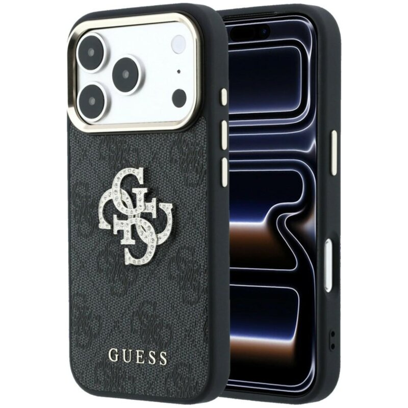 Guess 4G & Big Strass Logo do iPhone 18 Pro Max / 17 Pro Max Czarny