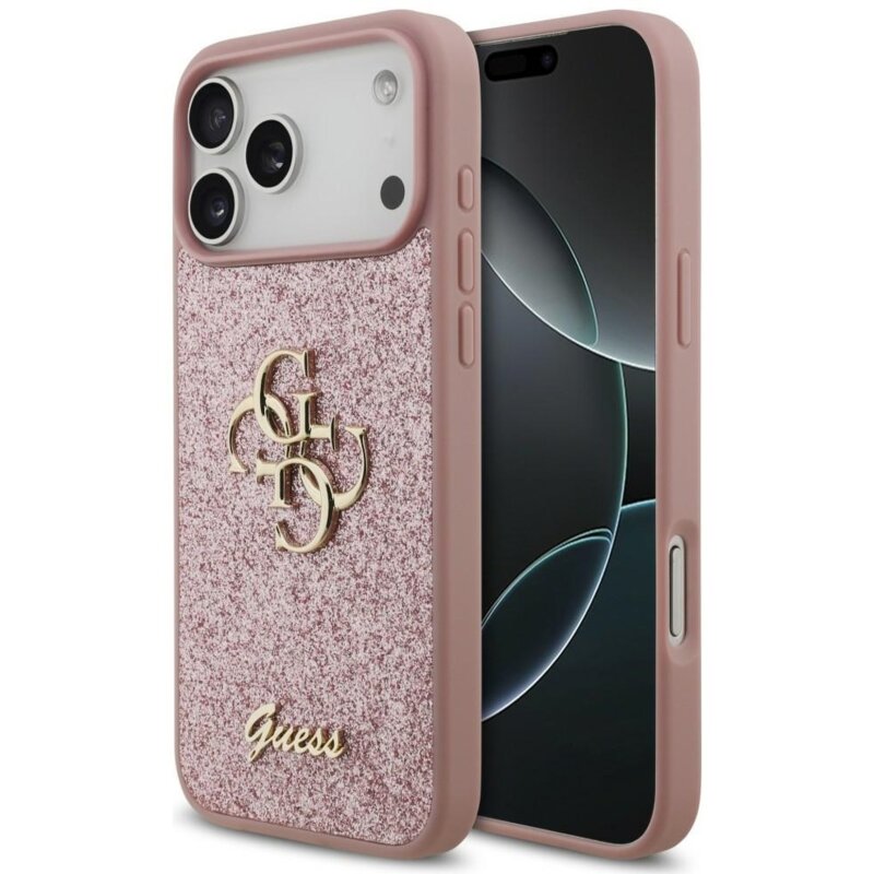 Guess Fixed Glitter Big 4G do iPhone 18 Pro Max / 17 Pro Max Różowy