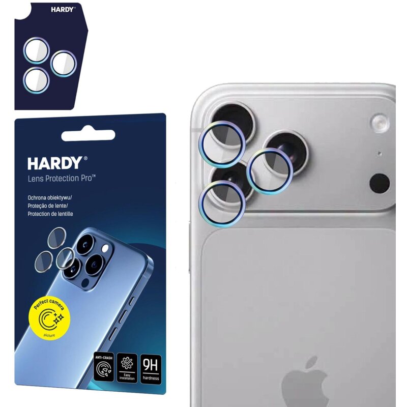 Szkło hartowane na obiektyw 3MK Hardy Lens Protection Pro Rainbow do Apple iPhone 18 Pro/18 Pro Max