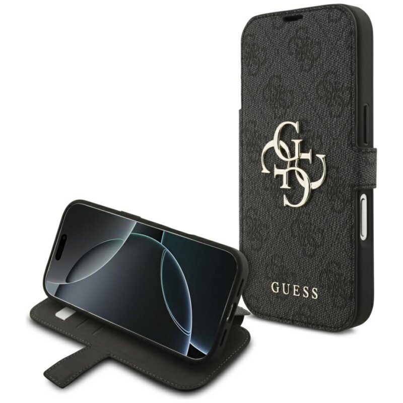 Guess Book 4G Metal Logo do iPhone 18 Pro / 17 Pro Czarny