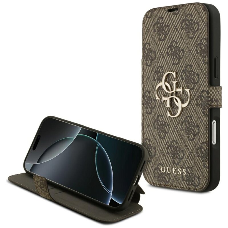 Etui GUESS Book 4G Metal Logo do Apple iPhone 17 Pro Max/18 Pro Max Brązowy