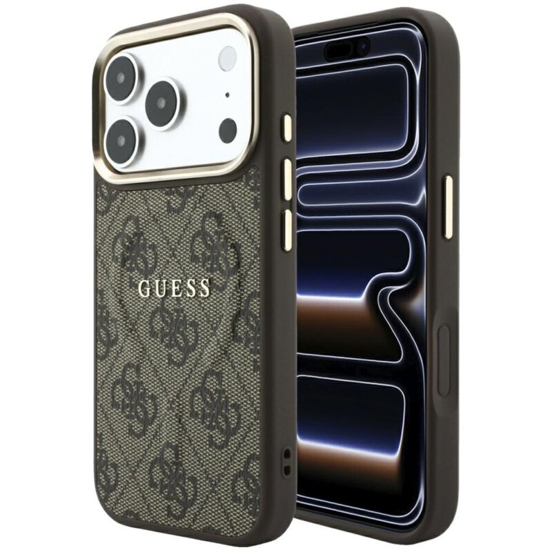 Etui GUESS Embossed 4G Classic MagSafe do Apple iPhone 17 Pro Max/18 Pro Max Brązowy