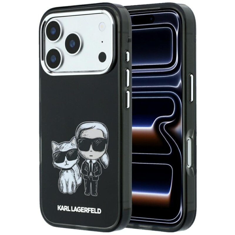 Etui KARL LAGERFELD Smooth Karl & Choupette Bodies Sketch MagSafe do Apple iPhone 17 Pro/18 Pro Czarny