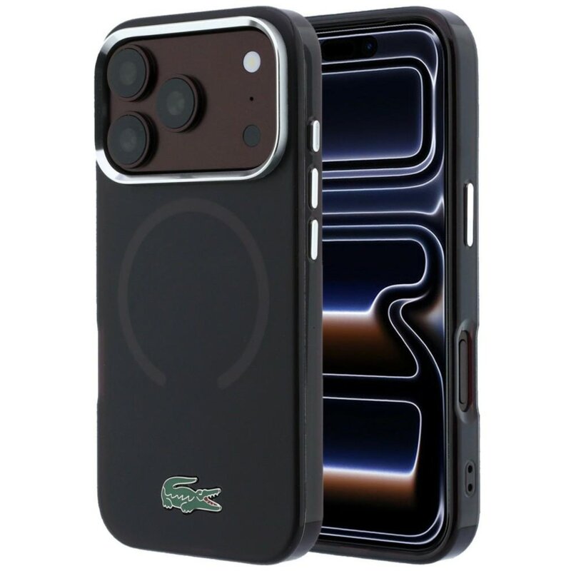 Etui LACOSTE IML Frosted Laquer Logo MagSafe do Apple iPhone 17 Pro Max/18 Pro Max Burgundowy