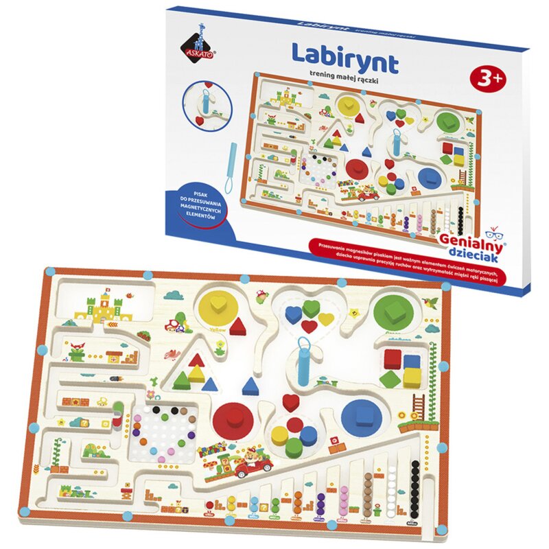 Zabawka edukacyjna ASKATO Genialny dzieciak Labirynt trening małej rączki 911548