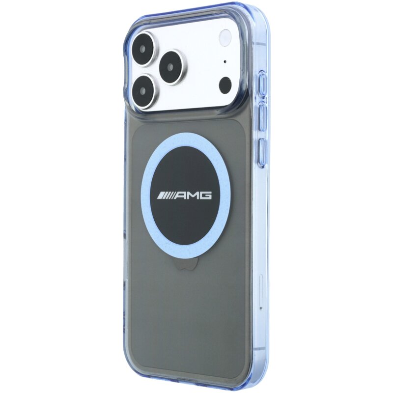 Etui AMG IML Transparent Bicolor Block MagSafe do Apple iPhone 17 Pro Max/18 Pro Max Czarno-niebieski
