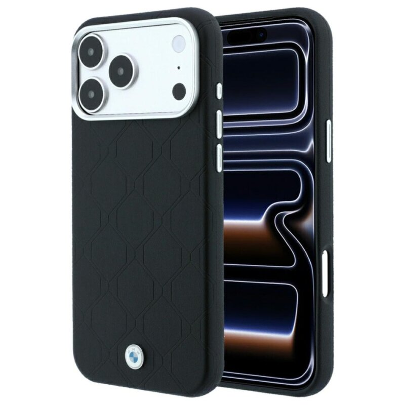 Etui BMW Sign Deboss Quilted Metal Logo MagSafe do Apple iPhone 17 Pro Max/18 Pro Max Czarny