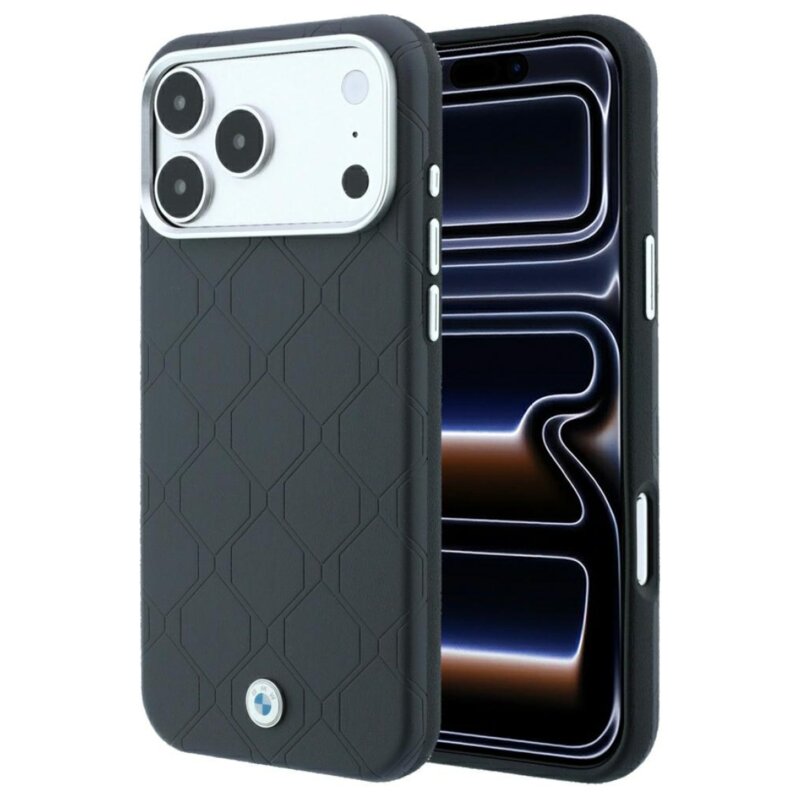Etui BMW Sign Deboss Quilted Metal Logo MagSafe do Apple iPhone 17 Pro Max/18 Pro Max Antracyt