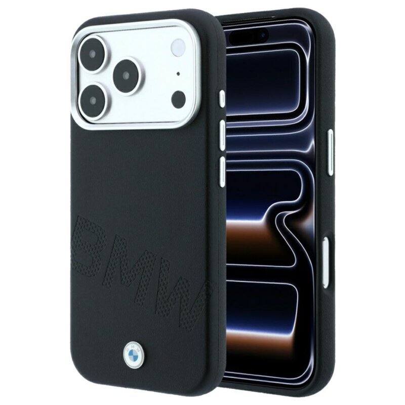 Etui BMW Sign Inclined Deboss Letters MagSafe do Apple iPhone 17 Pro Max/18 Pro Max Czarny