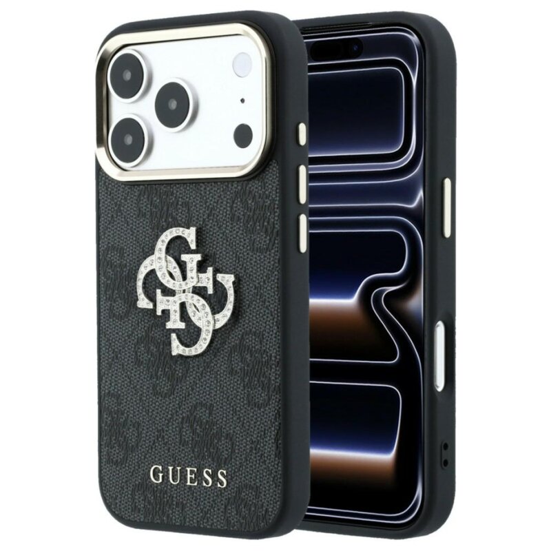Etui Guess 4G & Big Strass Logo do Apple iPhone 17 Pro/18 Pro Czarny
