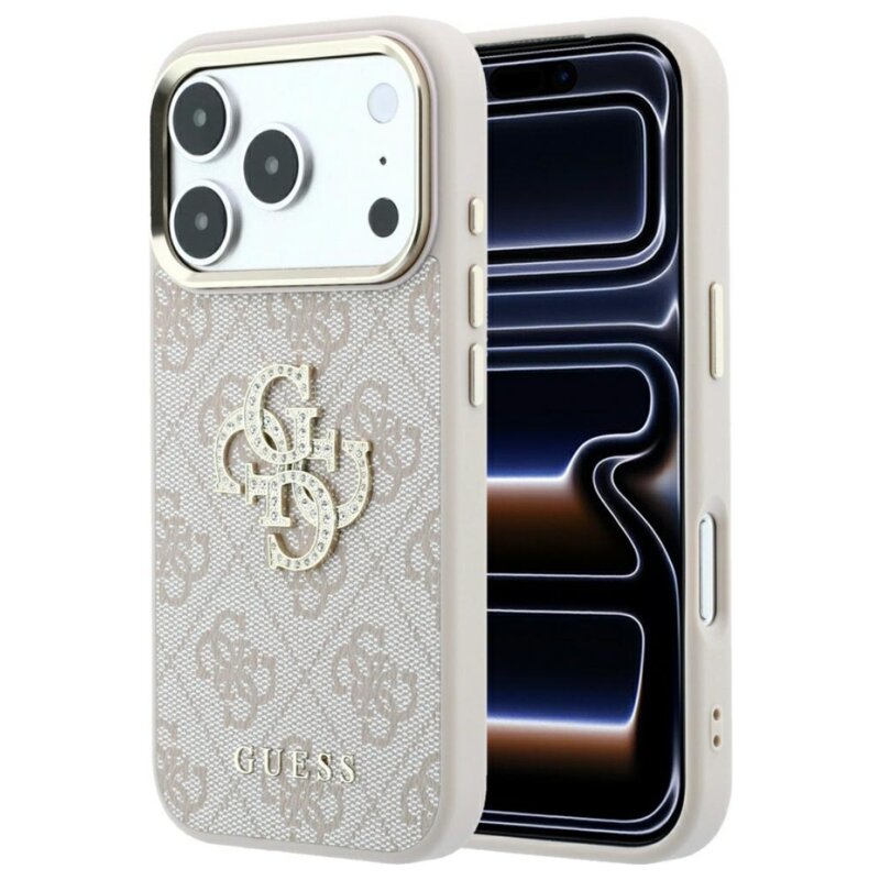 Etui GUESS 4G & Big Strass Logo do Apple iPhone 17 Pro Max/18 Pro Max Różowy