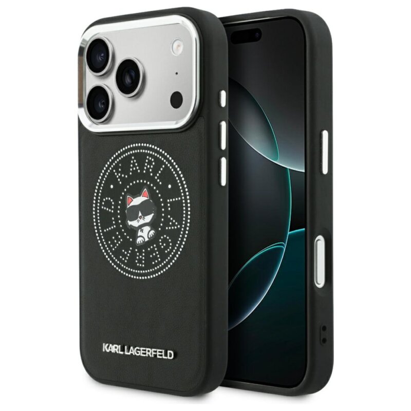 Etui KARL LAGERFELD Point & Choupette Sketch MagSafe do Apple iPhone 17 Pro Max/18 Pro Max Czarny