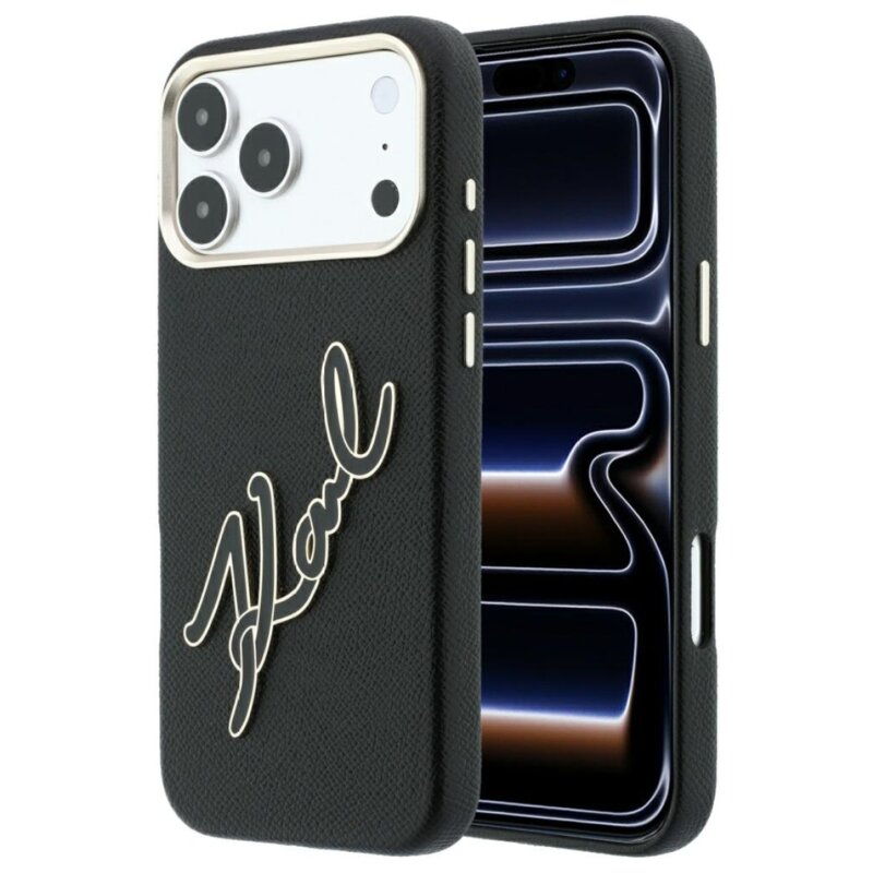Etui KARL LAGERFELD Smooth Big Resin Signature Logo do Apple iPhone 17 Pro Max/18 Pro Max Czarny