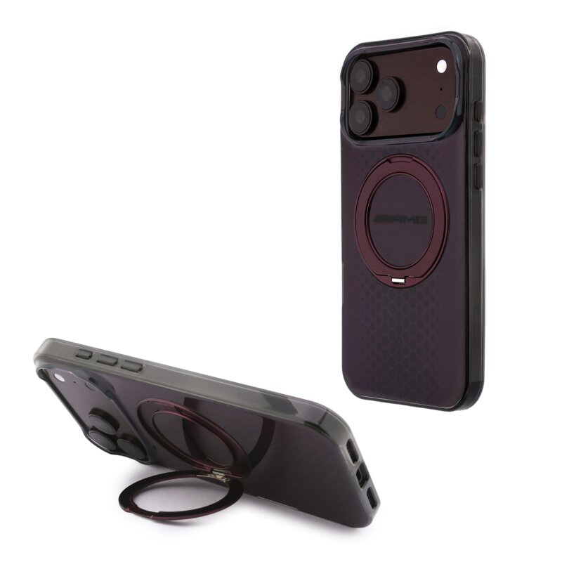 Etui AMG IML Double Layer Urban Line Ring MagSafe do Apple iPhone 17 Pro Max/18 Pro Max Burgundowy