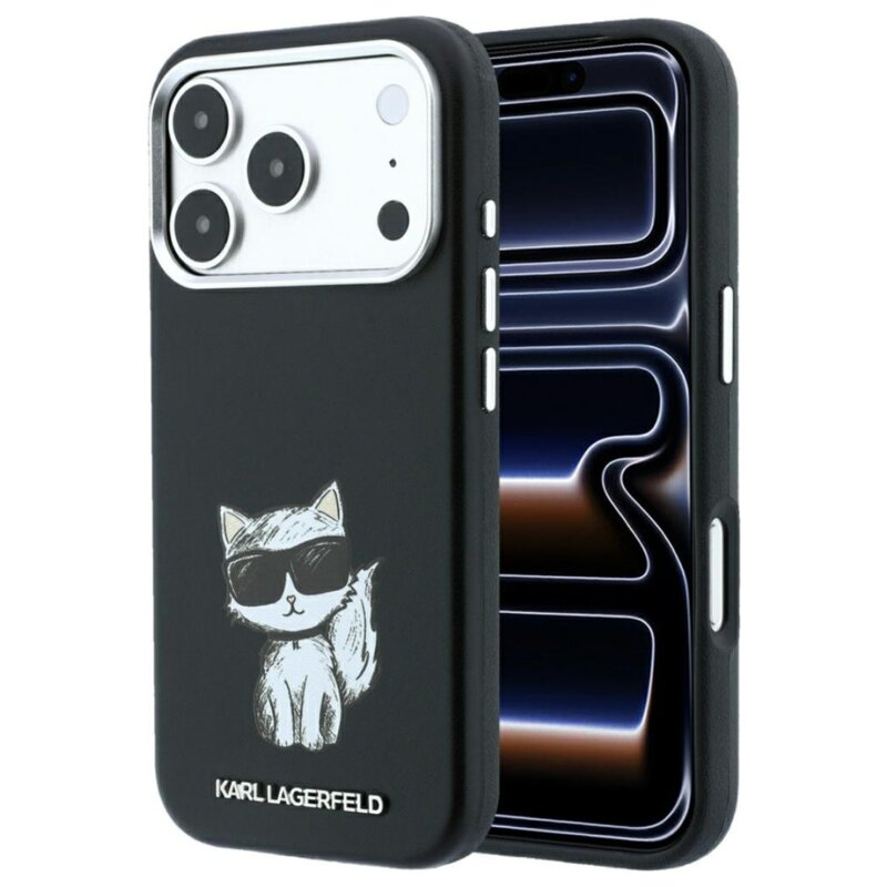 Etui KARL LAGERFELD Smooth Choupette Sketch MagSafe do Apple iPhone 17 Pro Max/18 Pro Max Czarny