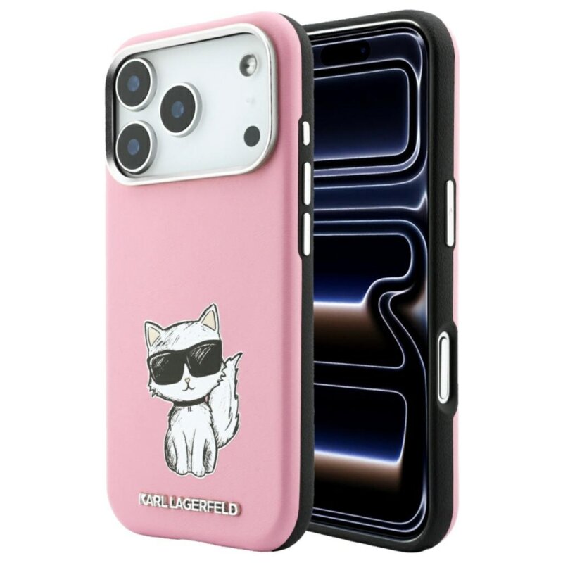 Etui KARL LAGERFELD Smooth Choupette Sketch MagSafe do Apple iPhone 17 Pro Max/18 Pro Max Różowy