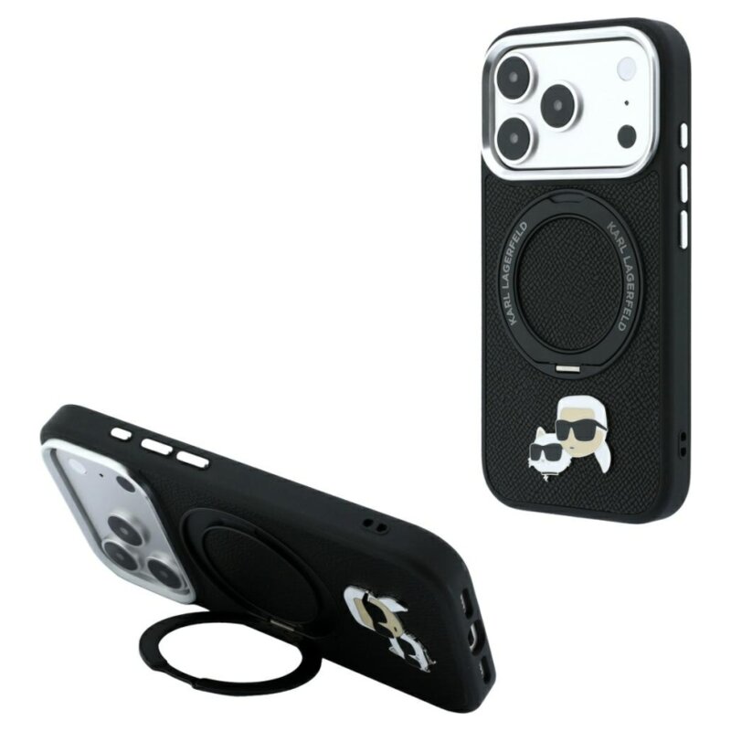 Etui KARL LAGERFELD 360 Karl Choupette Pin MagSafe do Apple iPhone 17 Pro Max/18 Pro Max Czarny